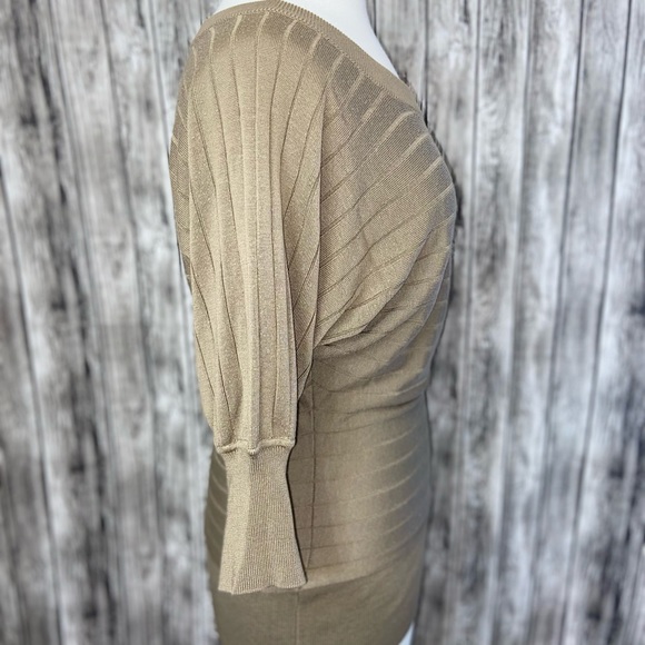 Vntg ATELIER SAB Y2Y Japanese Brand 3/4 Dolman Sleeve Brown KnittedSweater Sz 38 - Picture 5 of 12